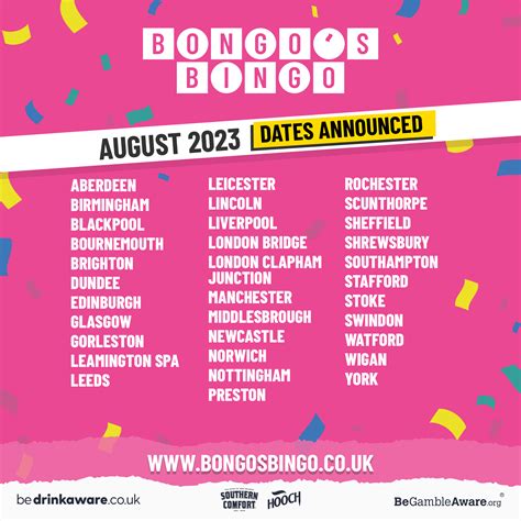 August Dates Bongo S Bingo