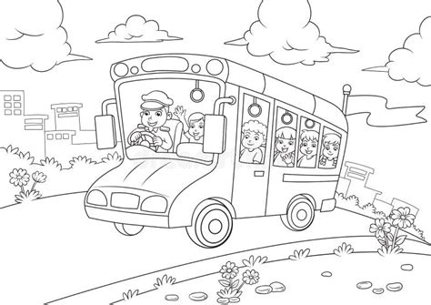 School Bus Outline Coloring Page