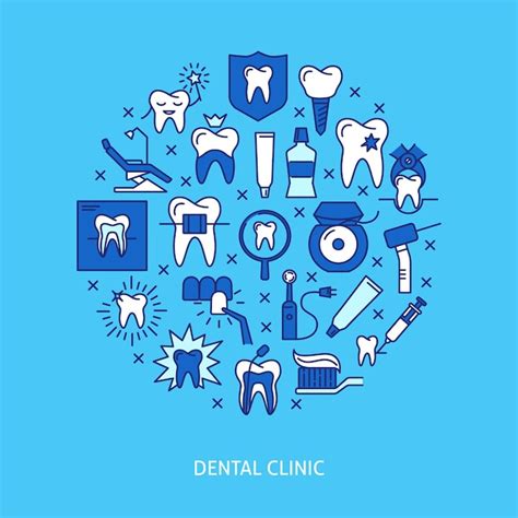 Bannière de concept rond de clinique dentaire Vecteur Premium