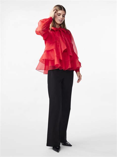 Women Yaseloise Blouse High Risk Red Y A S Long Sleeved Tops Kayla Cain