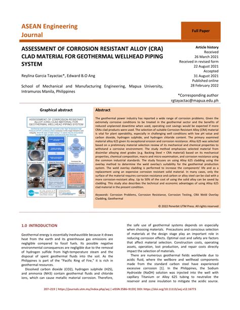 PDF ASSESSMENT OF CORROSION RESISTANT ALLOY CRA CLAD MATERIAL FOR