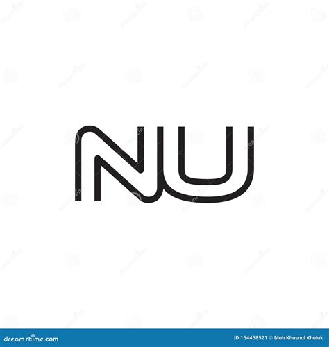 Initial Letter NU Logo Line Unique Modern Stock Vector - Illustration ...