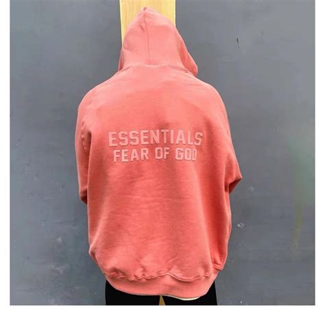 FEAR OF GOD ESSENTIALS hoodie letter LOGO flocking printing design hoodie zipper hoodie FOG ...