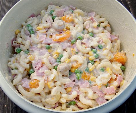 Omas Nudelsalat Mit Mandarinen Und Erbsen Rezept Mit Bild Chefkoch De