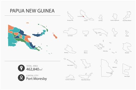 Premium Vector Map Of Papua New Guinea With Detailed Country Map Map