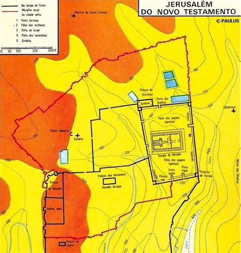 História e Bíblia Mapa Jerusalém do Novo Testamento