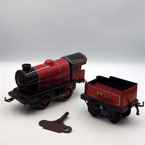 Antique HORNBY O GAUGE 1950s M1 Goods Vintage Boxed CLOCKWORK TRAIN SET