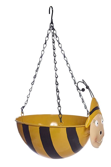 Novelty Bumble Bee Metal Hanging Basket Uk Garden Products