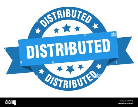 distributed  ribbon isolated label distributed sign stock vector
