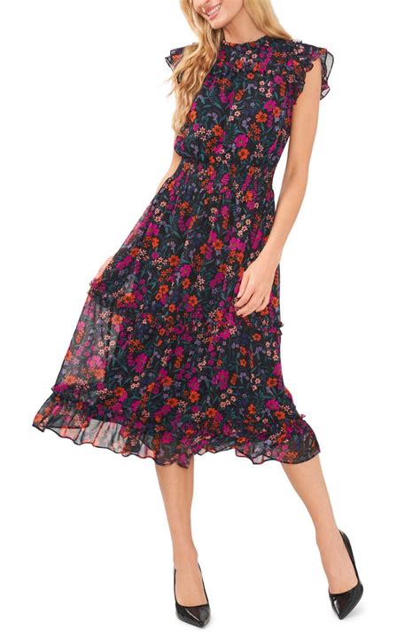 Cece Floral Print Ruffle Dress Nordstrom