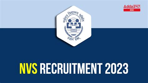 Nvs Recruitment 2023 Notification For 3999 Vacancies