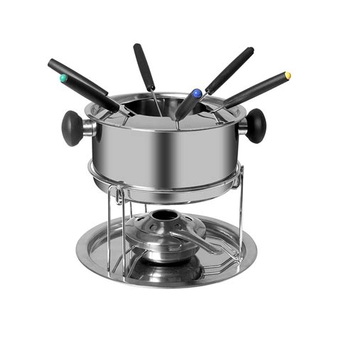 Classic Fondue Set 12pcs Stainless Steel Cheese Chocolate Dipping 6