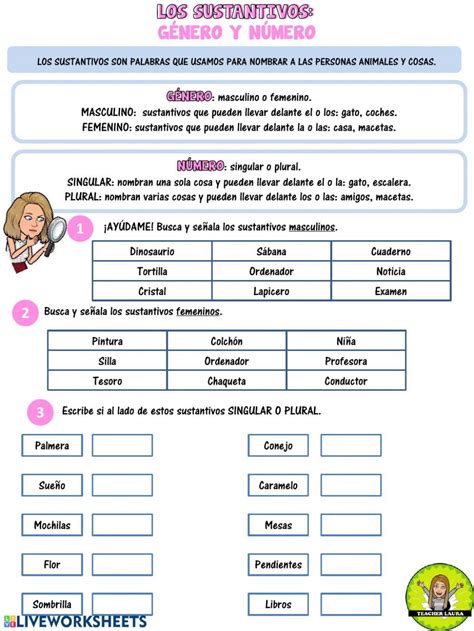 Género Y Número De Los Sustantivos Ficha Interactiva Y Descargable Puedes Hacer Lo