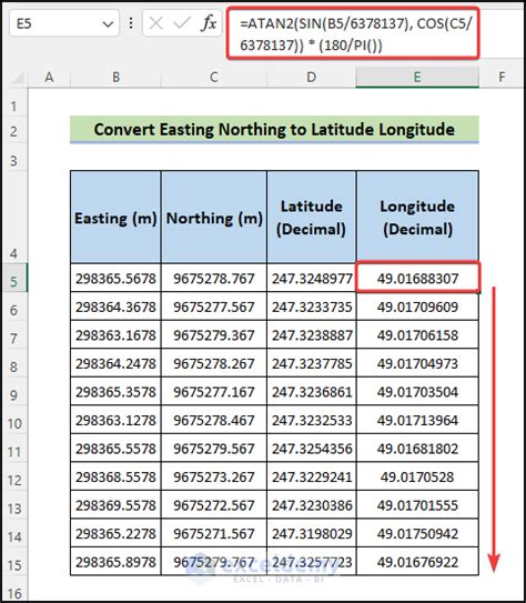 Convert Easting Northing to Lat Long in Excel (2 Easy Methods) - ExcelDemy