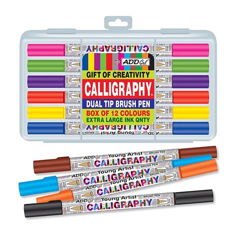 Add Gel Calligraphy Colouring Pen - Twin Tip Brush 12 Pen Set - SBC Store