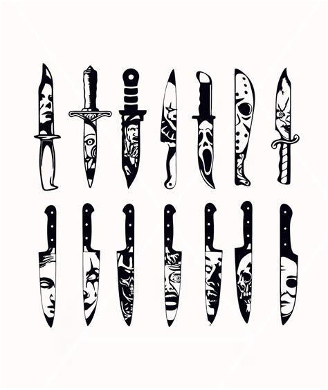 Horror Movie Characters In Knives Svg Michael Myers Svg Jason