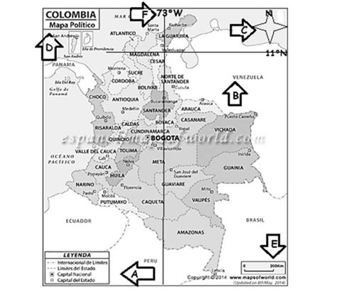 Print Quiz El mapa elementos y clases geografía 3º Primaria