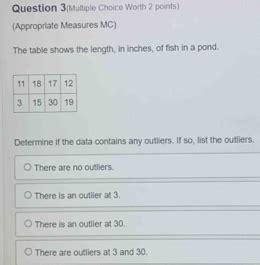 Question Multiple Choice Worth Points Appropriate Measures Mc