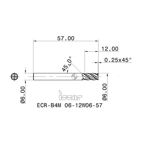 Iscar Roughing End Mill 6 00 Mm Dia 4 Flute Coarse Pitch Single