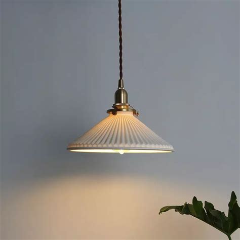 Modern Pleated Ceramic Pendant Light S122 Pendant Lamps Simig Lighting