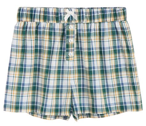 Womens Sleepwear Cotton Plaid Pajama Boxer Shorts Latuza