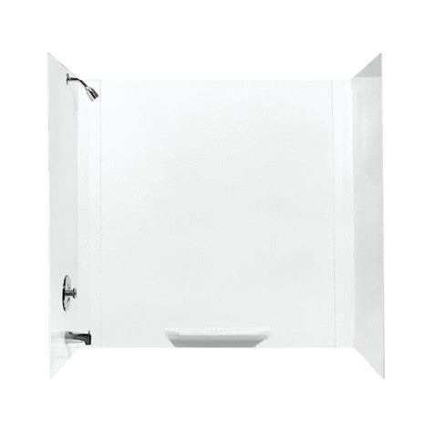 Mustee Durawall White Fiberglass Bathtub Wall Surround Common 30 In X 60 In Actual 58 In X