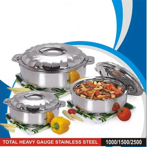3 Round Stainless Steel Hot Pot SUPEMAX For Home Capacity 1000 1500 2500 At Rs 700 Piece In