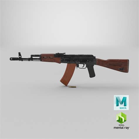 Fusil d assaut AK 74 modèle 3D 120 max ma c4d Free3D