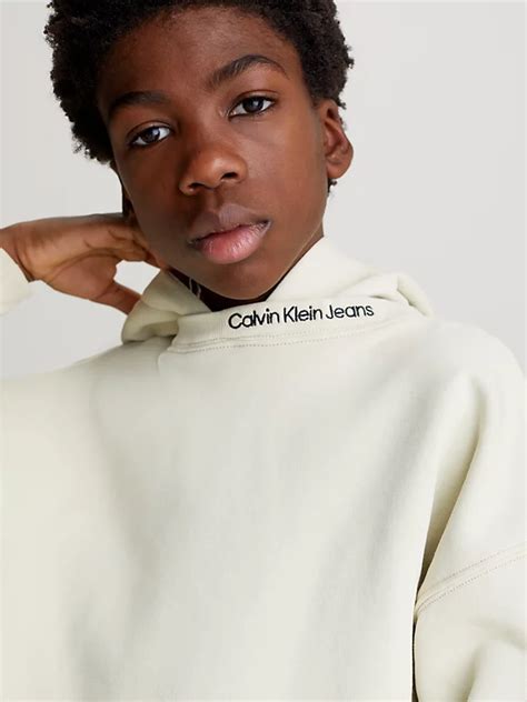 Logo Collar Terry Hoodie Calvin Klein® Ib0ib02038lfu