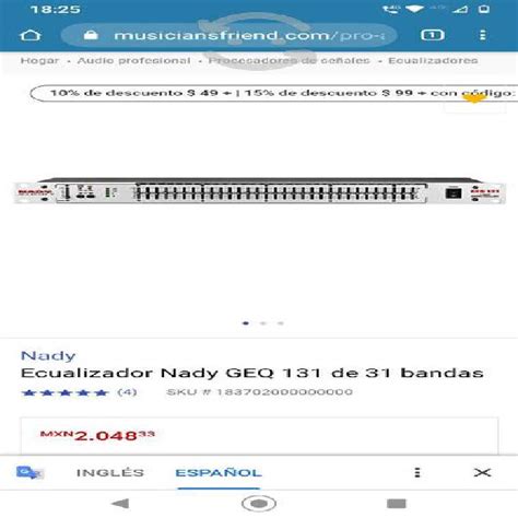 Ecualizador Nady Geq Mono En Atoyac Jalisco Clasf Imagen Y Sonido