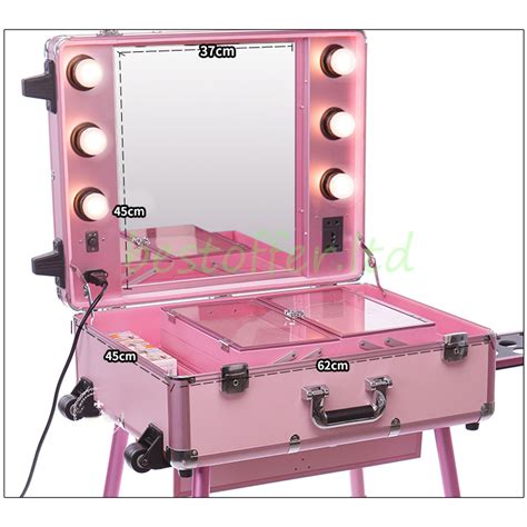 Lighted Studio Togo Wheeled Trolley Makeup Case Large Vanity Led