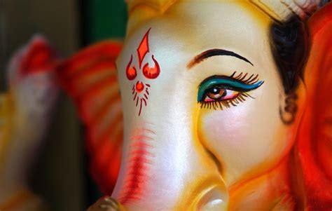 Premium Photo Close Up Of Indian Hindu God Ganesha Idol Made Out Of