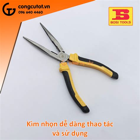 Kìm mỏ nhọn Bosi Tools BS193087 8inch 200mm