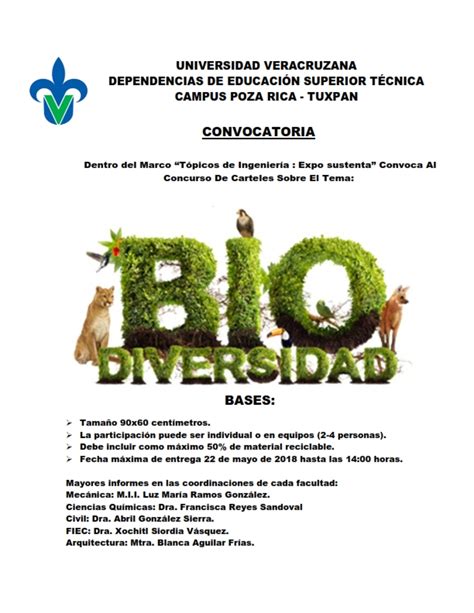 Convocatoria Concurso Del Dise O De Carteles Biodiversidad Facultad