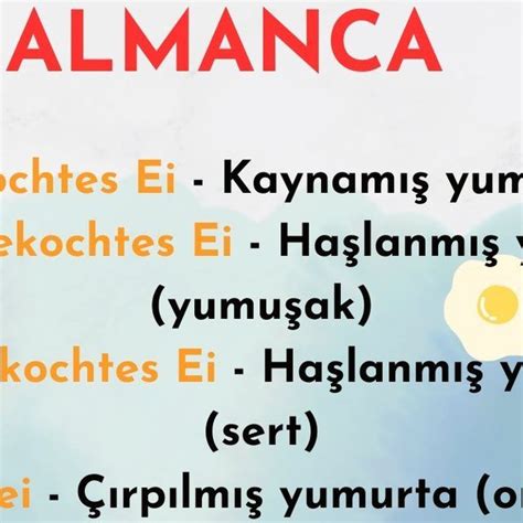 Almanca Kolay Telaffuz On Instagram Almanca Yumurta Pi Irme