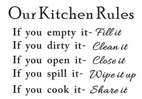 The Kitchen Rules Are Written In Black And White