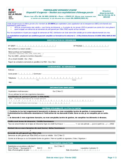 Remplissable En Ligne Plan De Soutienl Levage Le Rappel Des Mesures