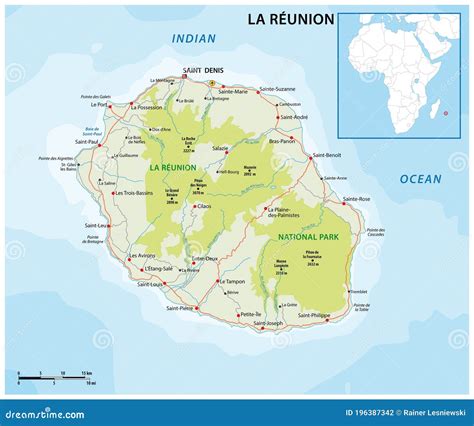 Reunion Political Map Cartoon Vector 103786293