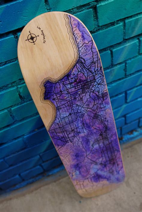 Custom Painted City Map Skateboard Deck Choose Your City and - Etsy