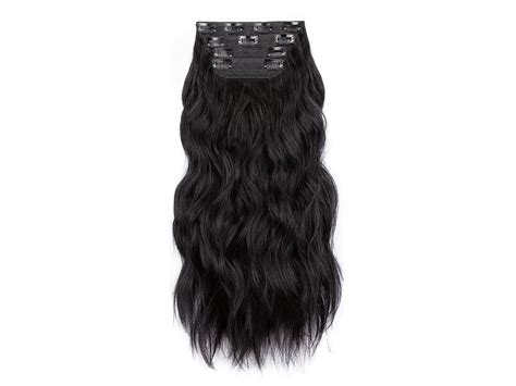 Black 4pc Clip In Hair Extensions Synthetic Clip In Hair Extensions 20 Clip In Hair Extensions