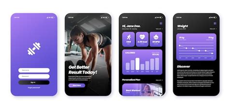 Free Vector Gradient Fitness App Template