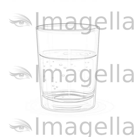 Ultra HD Glass Of Water Clipart in Minimalist Art Style Style – IMAGELLA