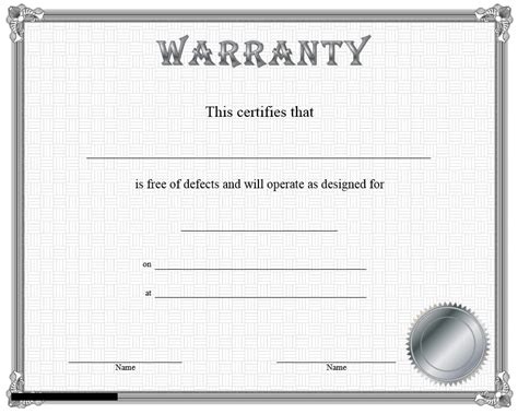 warranty_certificate_silver 4 - Printable Samples