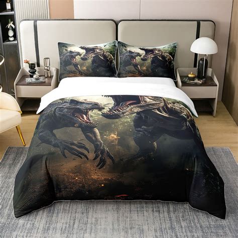YST 3D Dinosaur 100% Natural Cotton Duvet Cover Full for Boys Girls ...