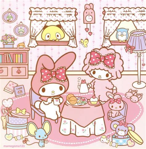 My Melody And My Sweet Piano Cute Bunny Cartoon Kawaii Doodles Sanrio Wallpaper