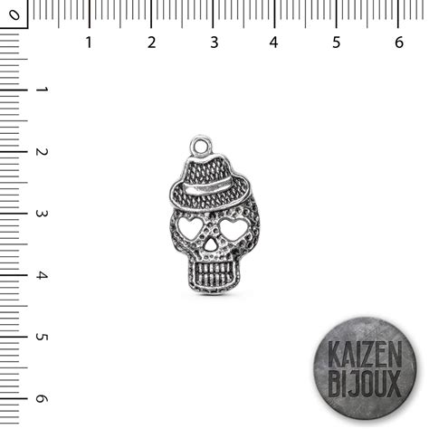 Dije Calavera Con Sombrero Kaizen Bijoux