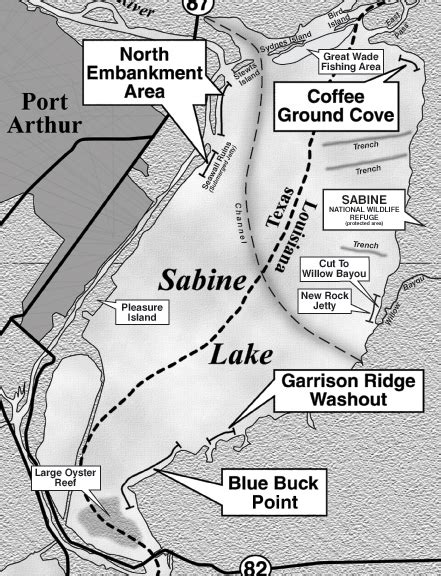 Sabine Lake Fishing Map - Tour Map