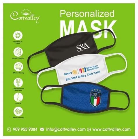 Reusable White Promotional Cotton Mask By Cottvalley Number Of Layers