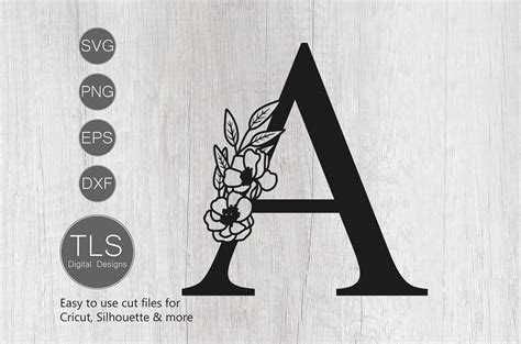 Letter A Svg Botanical Alphabet Svg Letter A Cricut Etsy