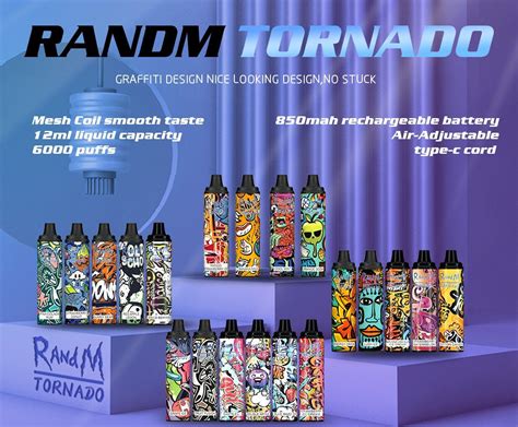 Original Randm Tornado 6000 Puffs 12ml E Liquid Prefilled Airflow